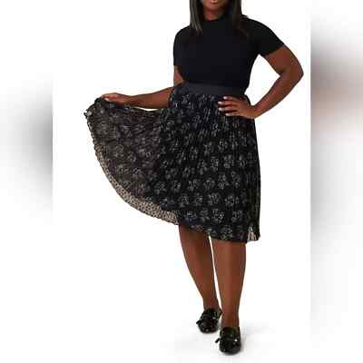 NWT Maree Pour Toi Swiss Dot Floral Pleated Skirt Size 18 MRSP $79