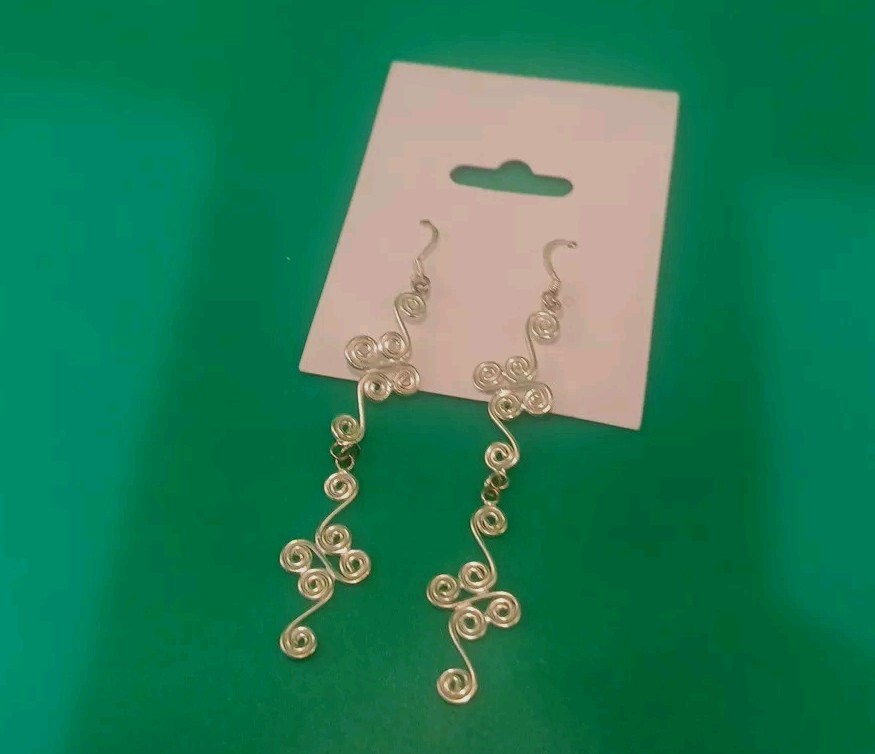 Lightweight Sterling Dangle Pierced Earrings - image 7