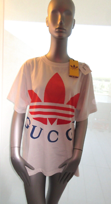 【美品】  GUCCI / グッチ | × adidas  GG Trefoil Poppy Shirt / レーヨン トレフォイル ボリューム シャツ ブラウス | 38 | マルチカラー | レディース 美品】 GUCCI / グッチ | × adidas GG Trefoil Poppy Shirt / レーヨン