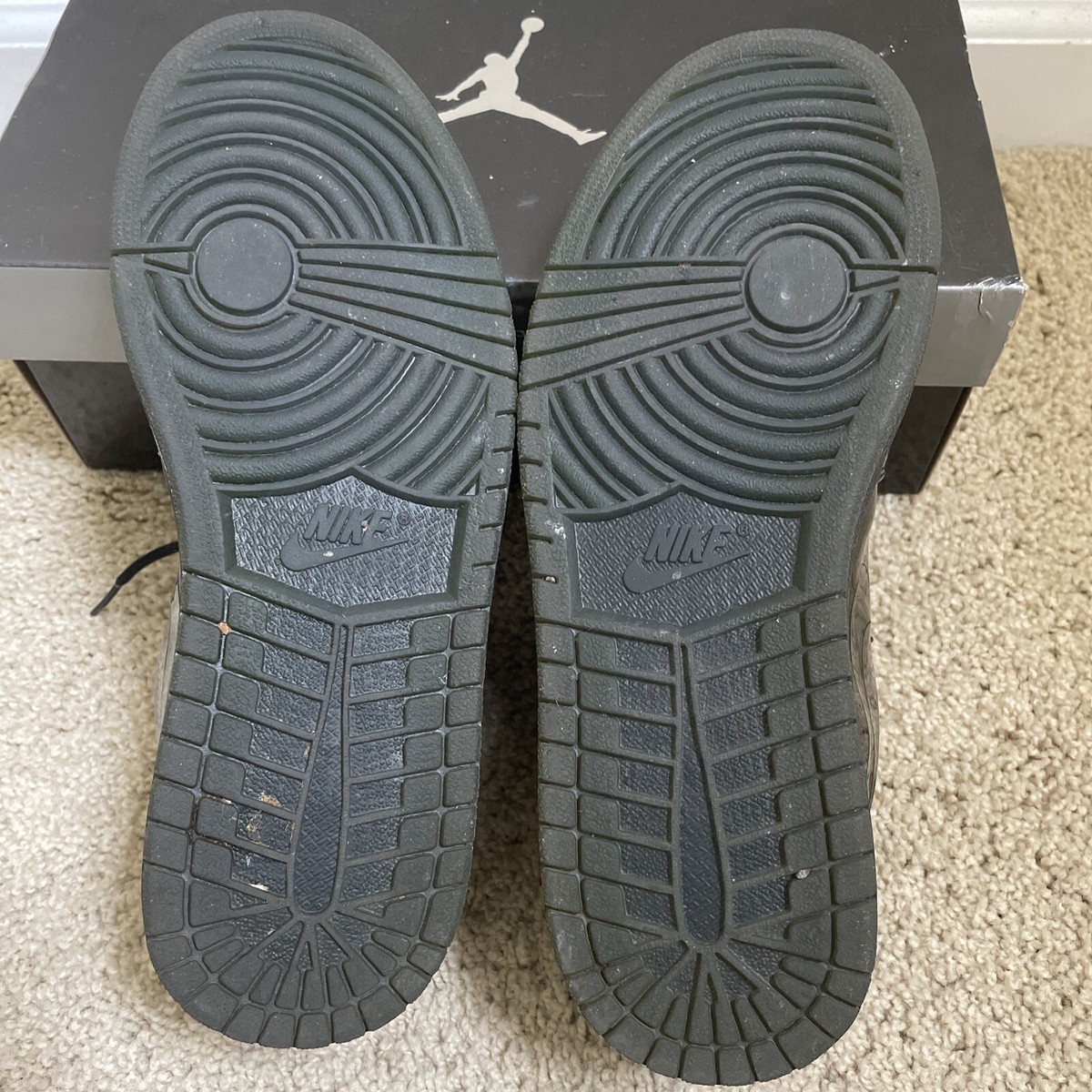 RARE* 2009 AIR JORDAN 1 PHAT LOW PREMIUM SHINY BLACK 365763-001