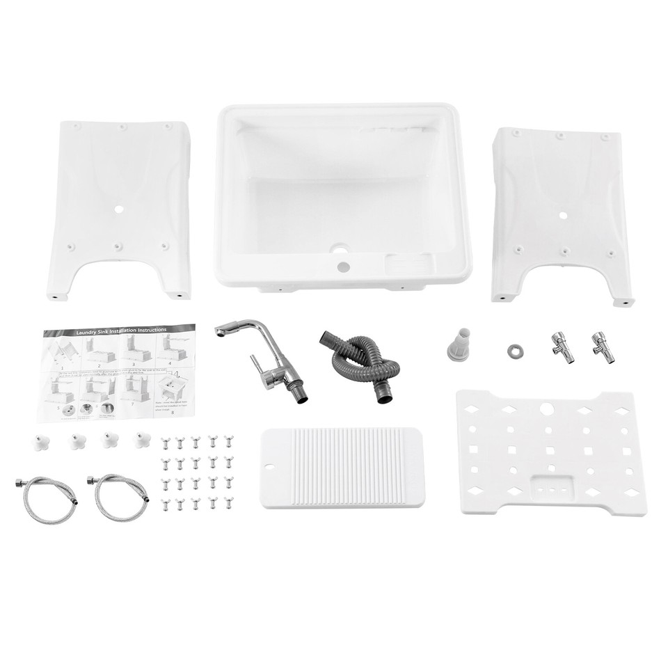 Laundry Utility Sink Freestanding Outdoor Washing Tub Wash Station Sink