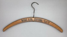 Vintage Wood Clothes Hanger Condon Oregon WEIGEL CLOTHING - unusual / rare