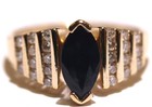 14k yellow gold .36ct diamond sapphire gemstone cluster ring 4.1g estate 6.5 — photo 1
