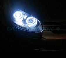 FARI LENTICOLARI VW GOLF 5 ANGEL EYES LED 6500K DAL 2003 AL 2008 NERI + MOTORINI
