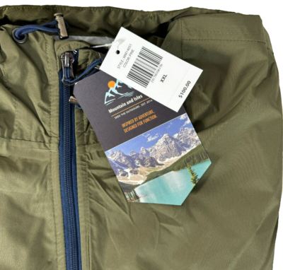 BRAND NEW* Mountain & Isles Mens Rain Jacket Green XXL Lightweight