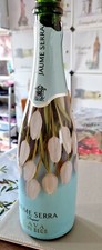 Jaume Serra Blue Empty Decorative Tulip Print Wine Prosecco Glass Bottle 75cl