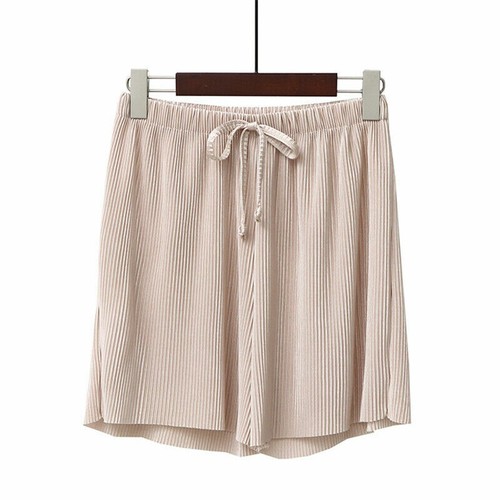 Women's Shorts Solid Wide Leg High Waist Drawstring Loose Casual Loungewear - Picture 14 of 18