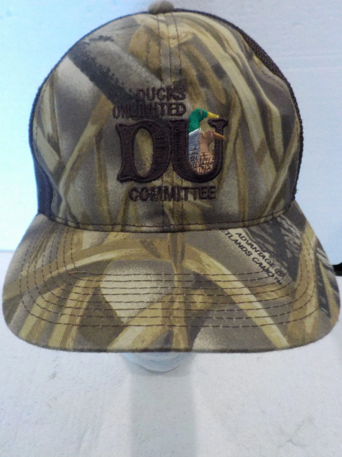 DU Ducks Unlimited Advantage Wetlands Camo Youngan Snapback Trucker Hat Ball Cap