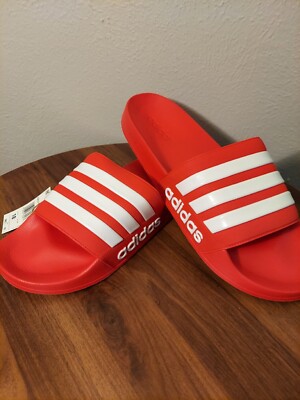 Adidas Adilette Shower Shoes Slides Men's Size 18 Red White GZ5923 