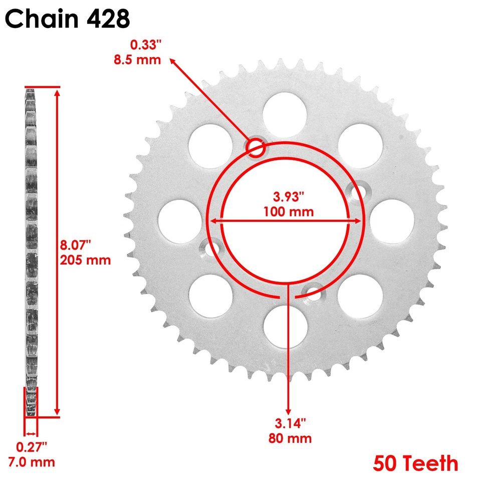 Front & Rear Sprockets Kit for Honda XR100R 1985-2003 / CRF100F 2004-2013 - Image 3 of 4
