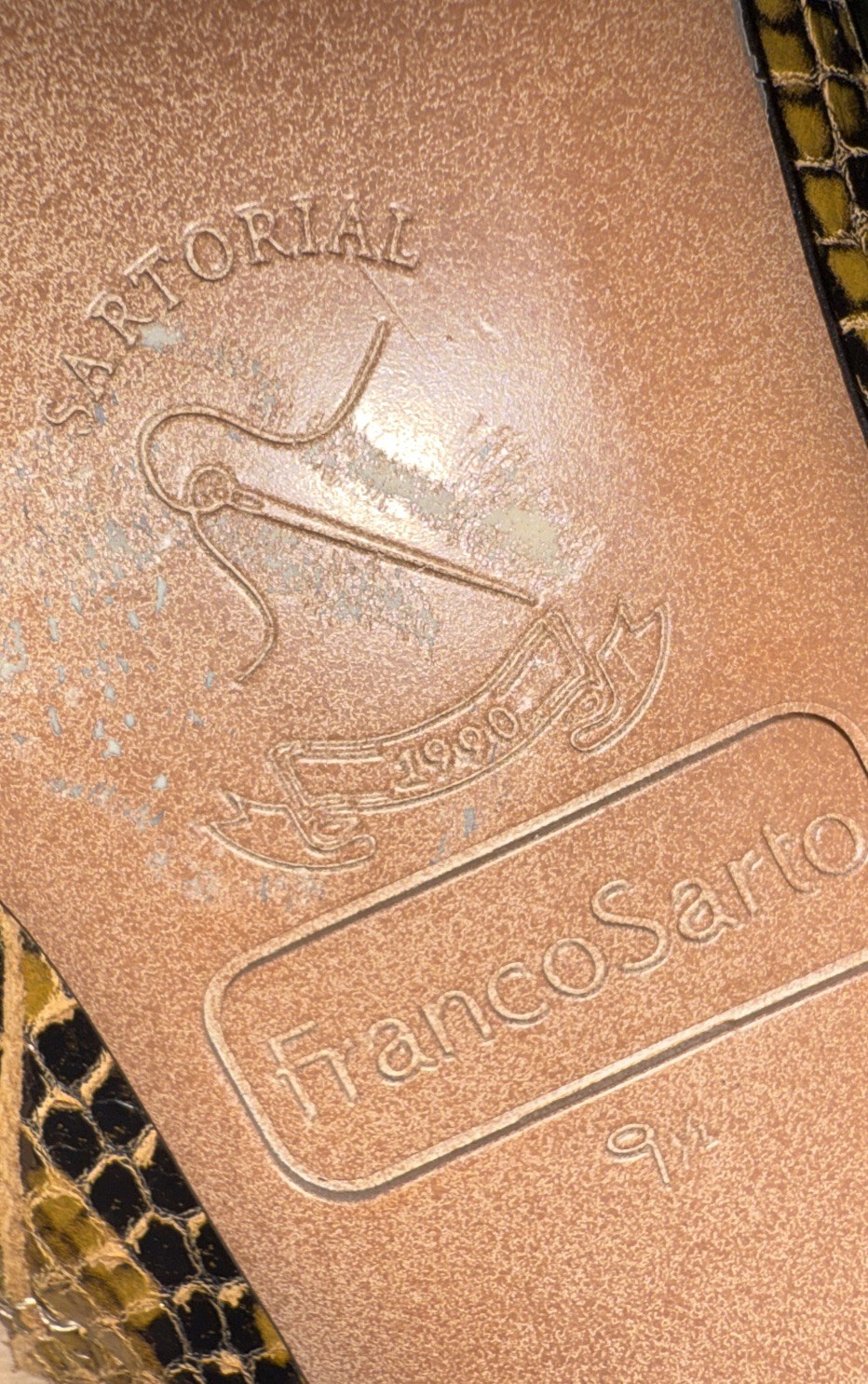 Franco Sarto Anna Snake Print Leather booties taupe New Retail $180 - Size 9.5