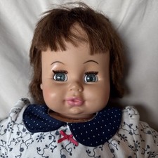Vintage Horsman Baby Doll 1974 Crier Works 24  Brown Hair Blue Eyes Antique