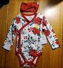 Honest Baby Clothing Girls 6-9mos Christmas 2pc Includes Headband Organic Cotton