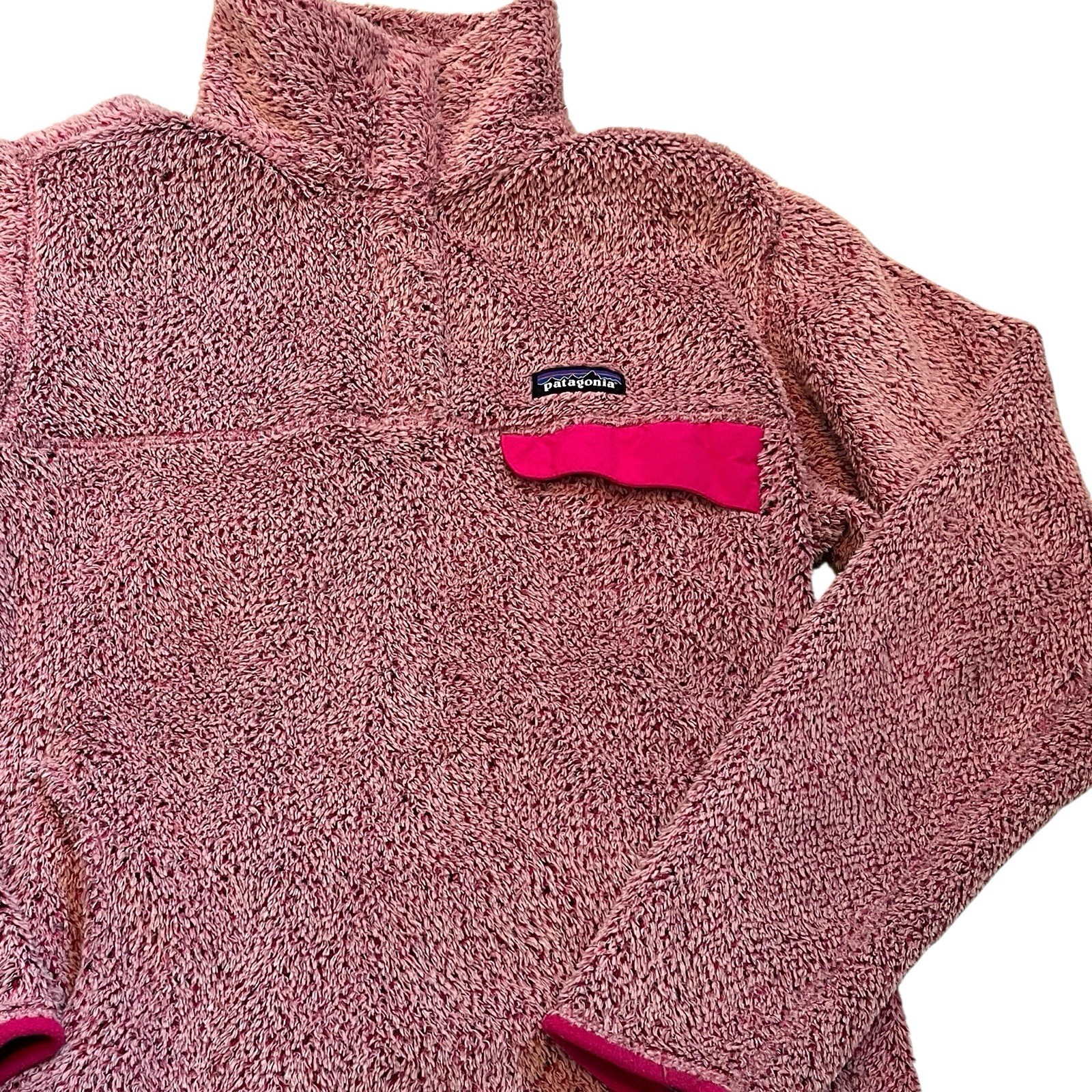 Patagonia Re-Tool Snap-T Fleece Pullover Womens L Cupcake Pink Lightweight Layer
