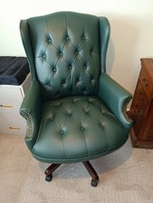 DIRECTORS CHESTERFIELD ANTIQUE STYLE CAPTAINS PU LEATHER OFFICE DESK CHAIR