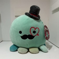 Squishmallows Eiko Octopus Plush Toy Mint Top Hat Mustache Stuffed Animal