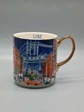 Anthropologie Love And Happiness From NYC Mug 2024 Manhattan Bridge