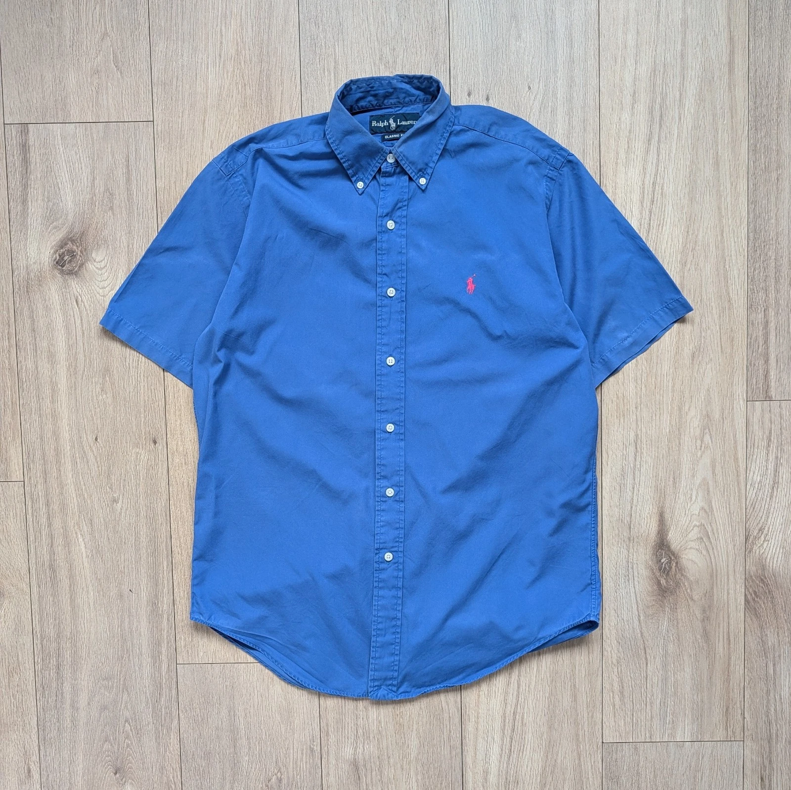 Polo Ralph Lauren Shirt Mens Small Blue Short Sleeve Classic Fit Red Pony Logo