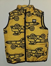 CAT Caterpillar Yellow Puffer Quilted Nylon Full Zip Sleeveless Vest Boy Youth 5