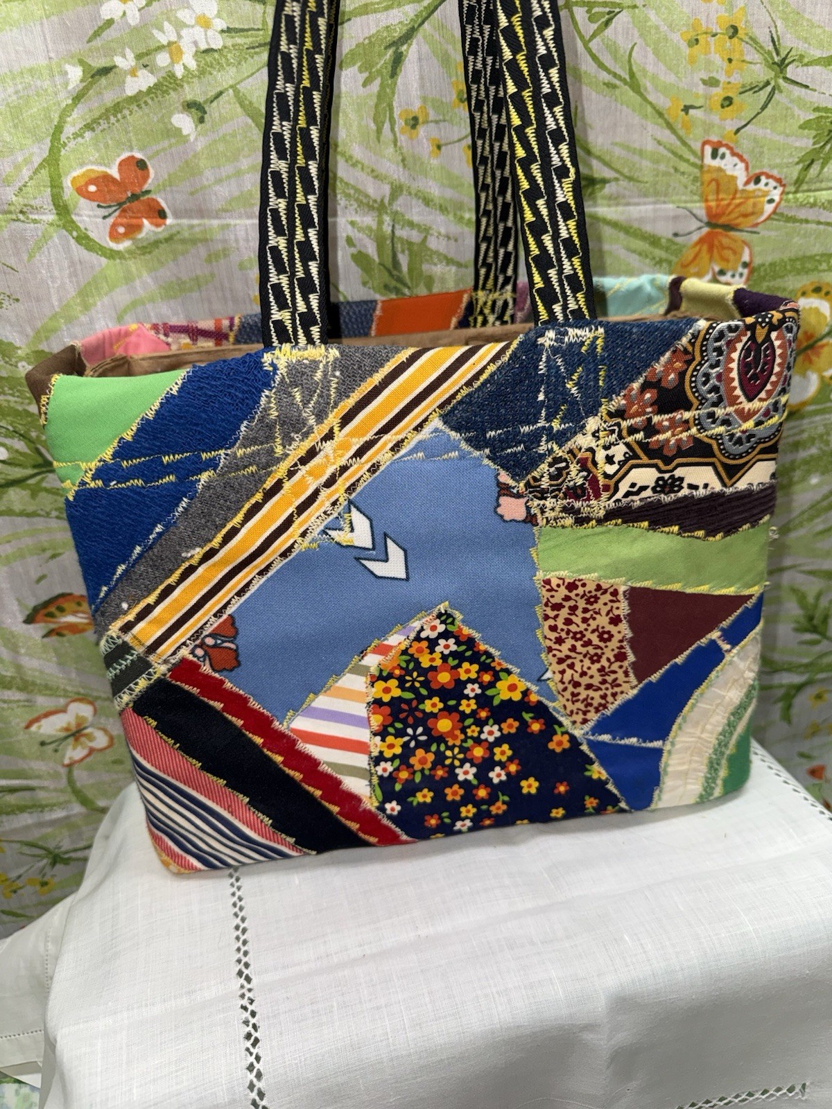 Patchwork Large Box Tote Purse - image 4