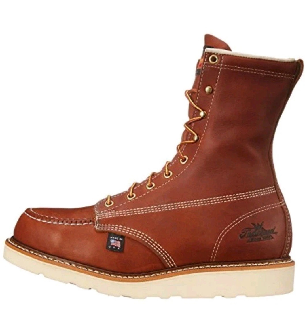 Thorogood 814-4201 American Heritage 8” Soft Toe Leather, Tobacco Oil-Tanned, 9D