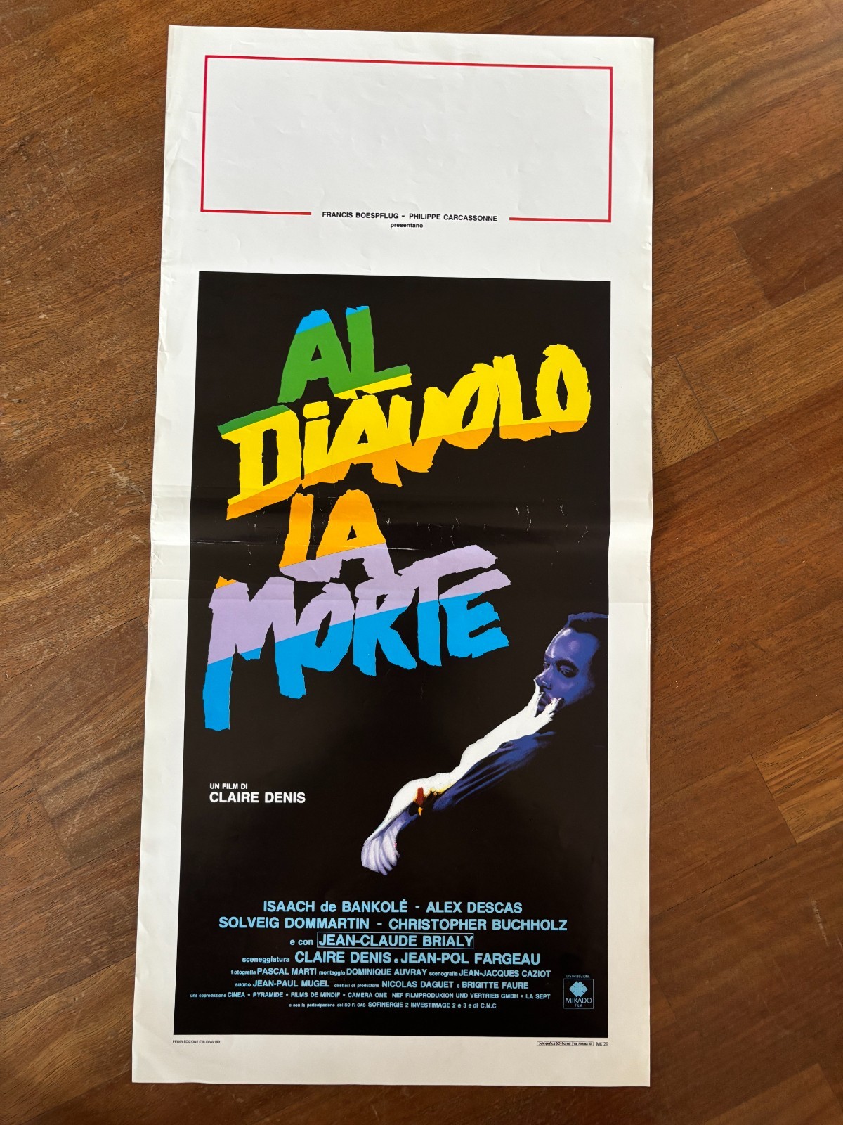 Locandina originale film Al diavolo la morte (1990) - Regia di Claire Denis