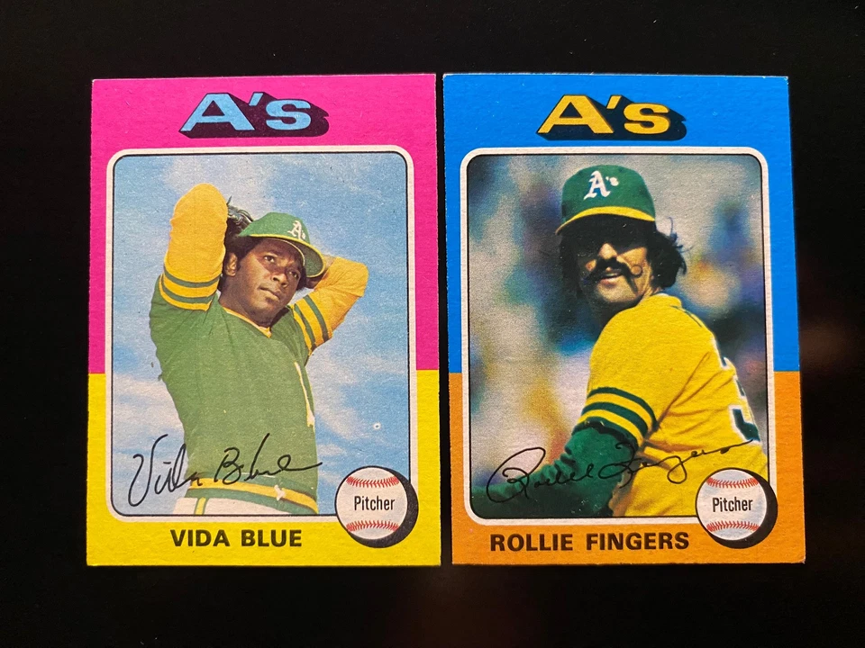 Командный набор OAKLAND A's 1975 Topps! (40 карт) 7 плей-офф, 3 Ldr, 2 MVP, Реджи, Вида + - Изображение 4 из 4