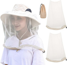 2 Pack Premium Mosquito Head Net for Insect Fly Protection, Extra-Fine Holes B