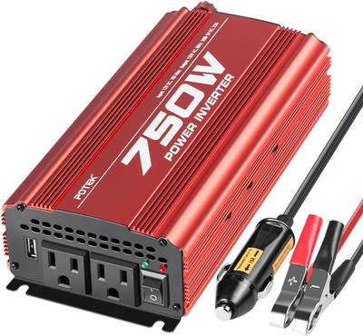 750 watt inverter cigarette lighter 750W Power Inverter DC 12V to AC 115V Car Converter with 2A USB Charging  Port