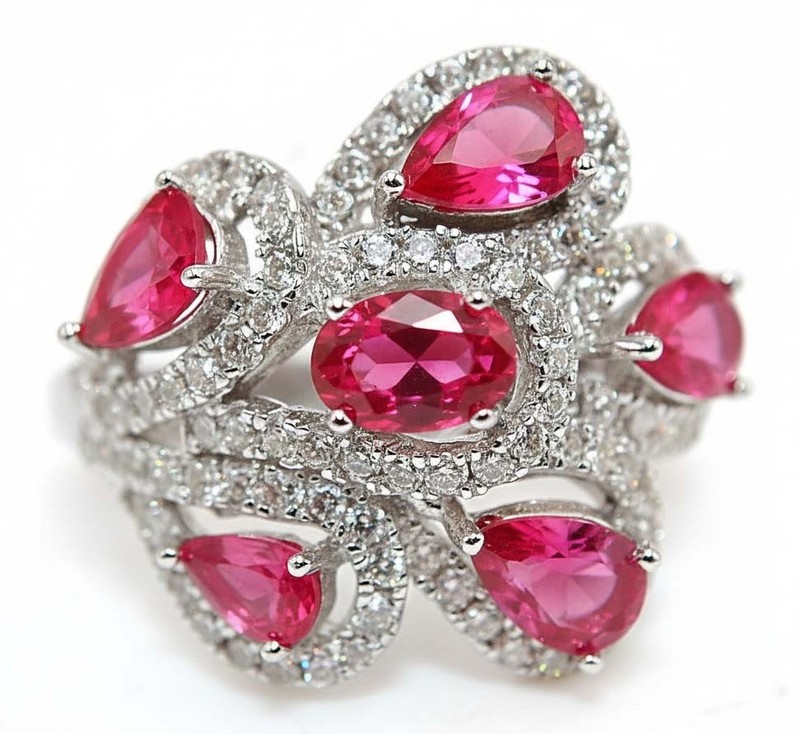 2CT Heat Treated Rubellite Tourmaline 925 Solid Sterling Silver Ring Sz 6 MM3-3