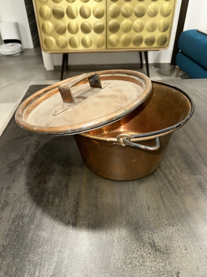 3 contenitori antichi in rame, di inizio ‘900 - Immagine 2 di 4