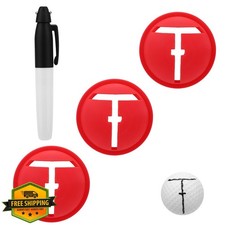 Sinbana Golf Ball Marker Tool 3pc | Red Alignment Stencil | Precision Putting