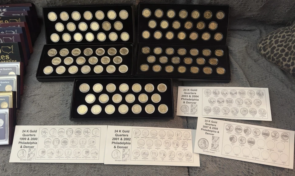 1999 To 2008￼Commemorative Quarter Sets, Gold,platinum And 24kt - Image 2 of 4