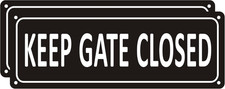 Keep Gate Closed Sign, 2 Pack Metal Close Gate Signs for Fence, 10" x 3.5" ...
