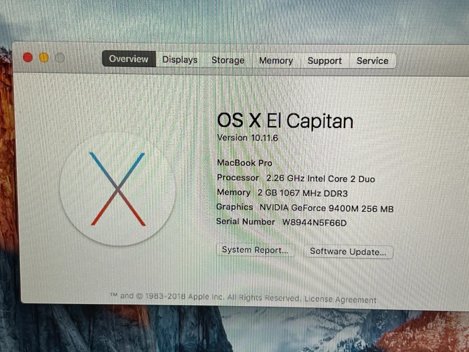 Apple MacBook Pro A1278 13"  Core 2 Duo 2GB Ram, 128GB SSD  El Capitan Laptop - Image 3 of 4