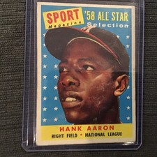 1958 Topps - Sport Magazine '58 All Star Selection Hank Aaron #488. CENTERED