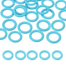 50mm Natural Wooden Rings, 30 Pack Wood Ring Round Linking Rings, Blue