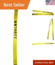 1" x 3' Yellow Polyester Endless Sling - 3200 lbs for Safe Lifting & Hoisting