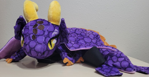 Sleepyville Critters Dragon Crossbody Bag Plush w/ Zipper Pouch Adjustable Strap