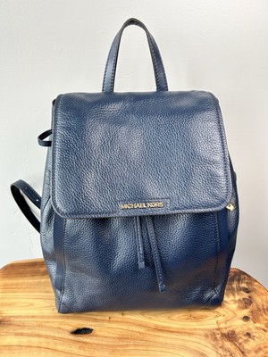 Michael Kors Ginger Pebbled Navy Leather Backpack Purse
