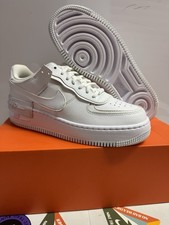 Nike Air Force 1 Shadow Triple White Women's Size 9 Sneakers Shoes CI0919-100