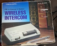 Vintage Realistic FM 3-Channel 3-Station Wireless Intercom 43-218A