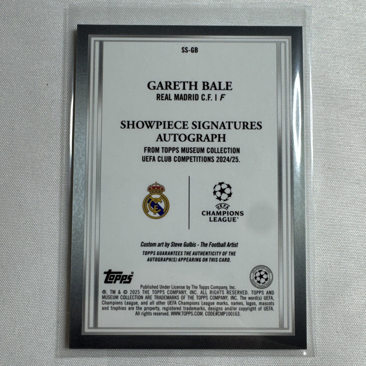 Showpiece Signatures Gareth Bale /50 Auto Topps Museum 2024/25 