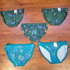  5 Auden Womens Small 4-6 Cotton Bikini Underwear Target Green Lace S