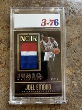2016-17 Panini Noir - Jumbo Materials Joel Embiid #19 Prime /15 (MEM)