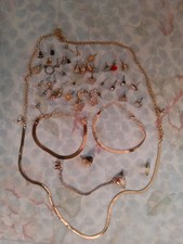 Teenage Girl Jewelry,One Necklace,Two Bracelets,20-30 Ear Rings.UseButGood Condi