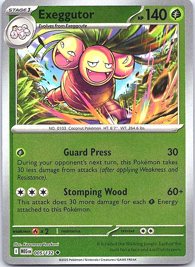 Exeggutor - Reverse Holo Uncommon ME01: Mega Evolution 005/132 NM