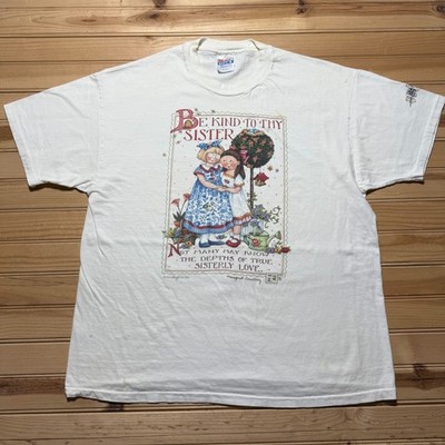 Vintage 90s Margaret Courtney Be Kind To Thy Sister Garden Graphic Shirt USA XL