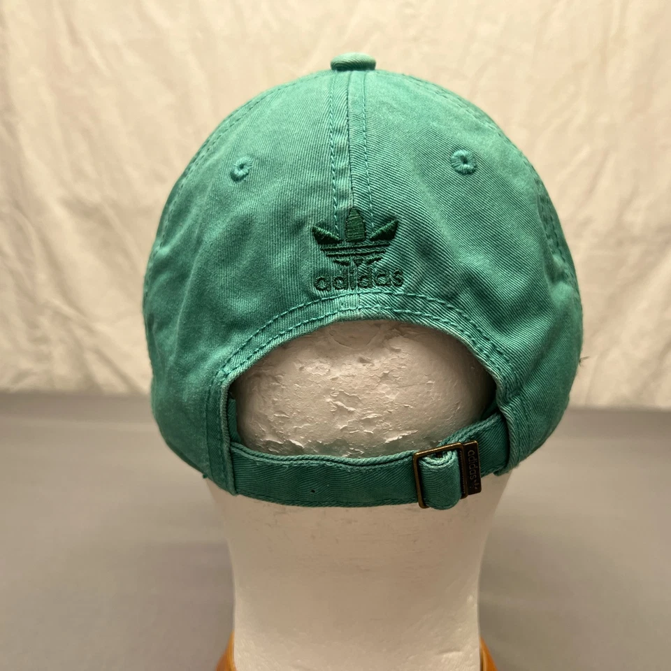 Adidas зеленый трилистник логотип крышка взрослых регулируемый зеленый спортивная шляпа - Изображение 4 из 4