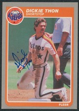 1985 FLEER DICKIE THON ASTROS AUTO SIGNED BASEBALL CARD #364